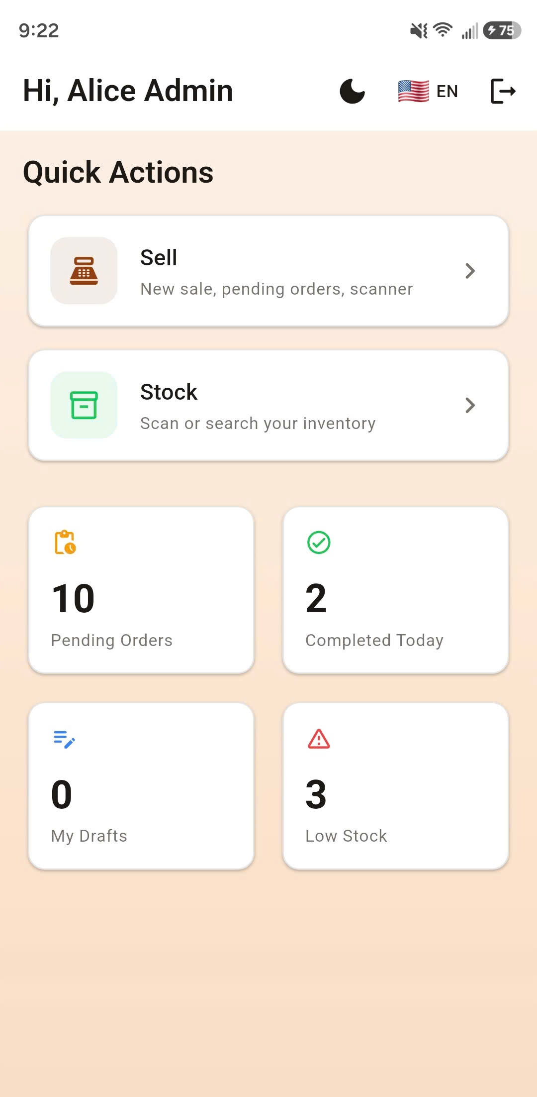 Mobile sales cart and checkout flow 1